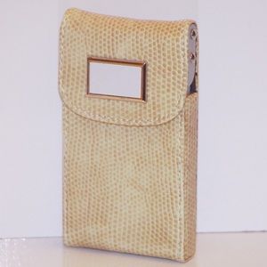 LUXURY GENUINE LEATHER CREDIT CARD HOLDER-CREME